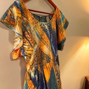 Free People Mini Dress W/ Zipper & 5 Button Mesh Back And Side Pockets--Size 4 l